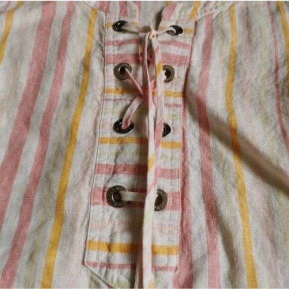 Tommy Bahama Linen pastel striped top Large - Picture 4 of 11